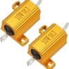 uxcell 2 Pcs Aluminum Case Resistor 10W 1K Ohm Wirewound for LED Converter with Rod Post 10W1KRJ