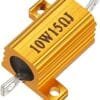 uxcell 2 Pcs Aluminum Case Resistor 10W 15 Ohm Wirewound for LED Converter with Rod Post 10W15RJ