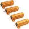 T Tulead 50W Watt Wirewound Resistors 25 Ohm Aluminum Case Resistor Mounted Resistor 4PCS