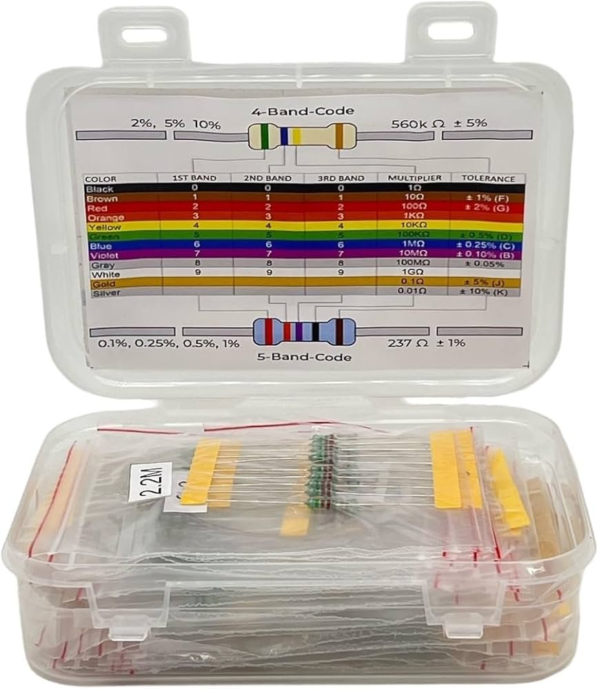 500 Pcs 50 Values Resistor Kit 1 Ohm